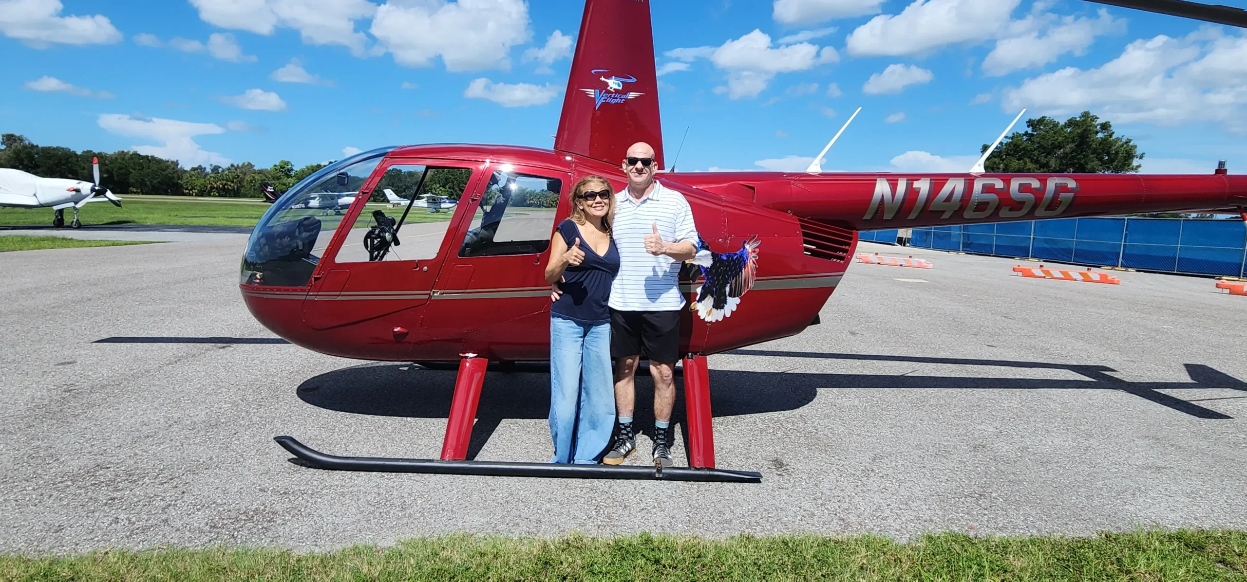 Vertical Flight passengers enjoying their helicopter experience